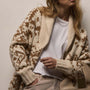 Chalet Intarsia Cardigan In Ivory/Whiskey | James Perse Los Angeles / Womens