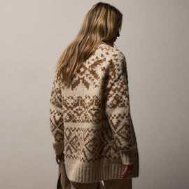 Chalet Intarsia Cardigan In Ivory/Whiskey | James Perse Los Angeles / Womens