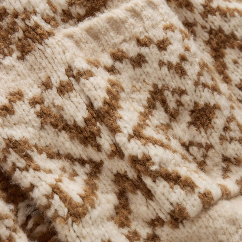 Chalet Intarsia Cardigan In Ivory/Whiskey | James Perse Los Angeles