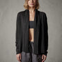 Dunes linen Cardigan  in Black/Black | James Perse Los Angeles