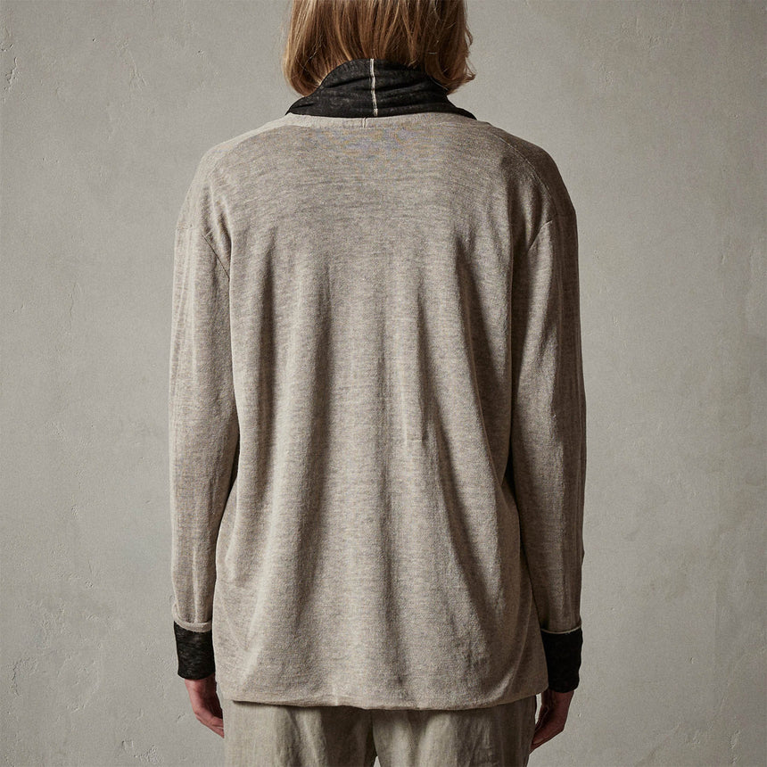 Dunes linen Cardigan  in Natural/Black | James Perse Los Angeles
