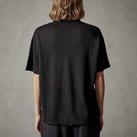 Dunes Linen Crew in Black/Black | James Perse Los Angeles