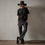 Dunes Linen Crew in Black/Black | James Perse Los Angeles