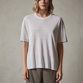 Dunes Linen Crew in White/Natural | James Perse Los Angeles