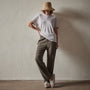 Dunes Linen Crew in White/Natural | James Perse Los Angeles