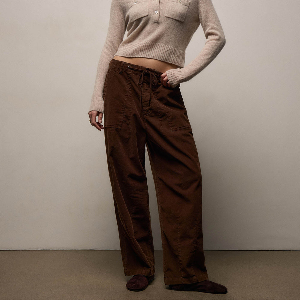 Corduroy Utility Pant in Chestnut Pigment | James Perse Los Angeles