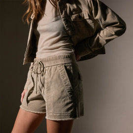 Mixed Media Utility Short in Overcast Pigment | James Perse Los Angeles
