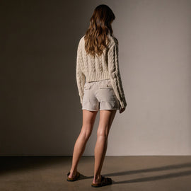 Mixed Media Utility Short in Salt Pigment | James Perse Los Angeles