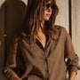Long Sleeve Stripe Shirt - Earth | James Perse Los Angeles