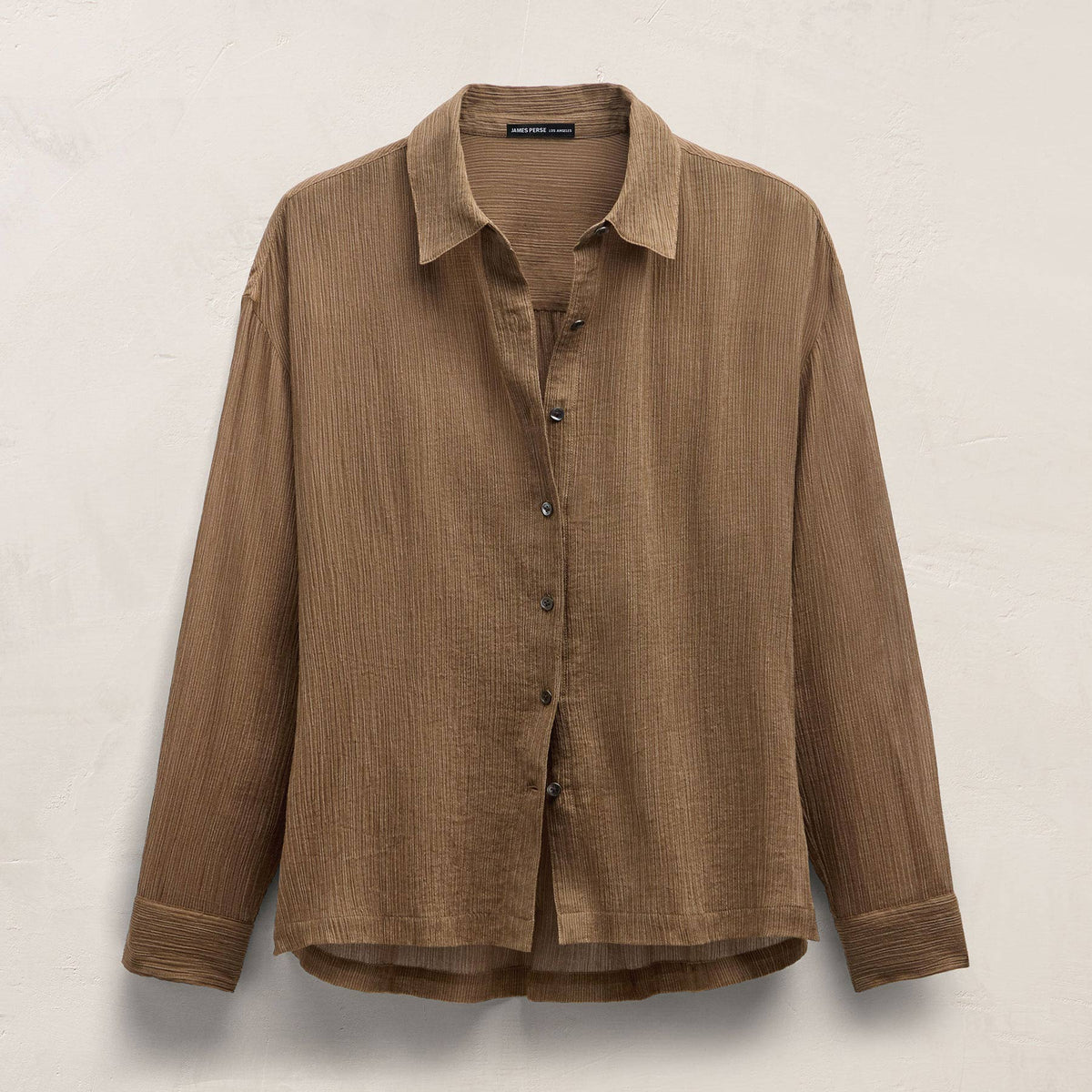 Crinkled Cotton Shirt - Earth