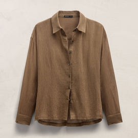 Crinkled Cotton Shirt - Earth