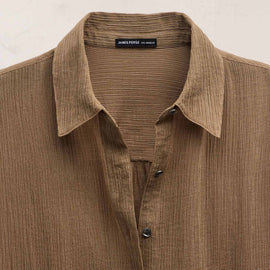 Crinkled Cotton Shirt - Earth