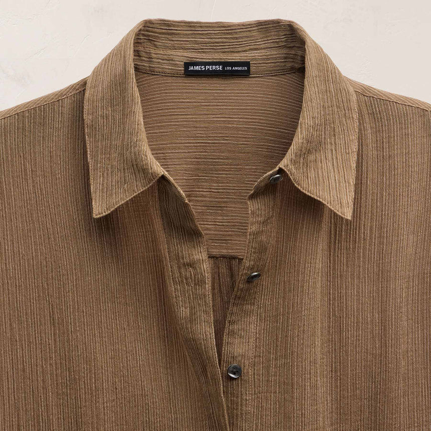 Crinkled Cotton Shirt - Earth