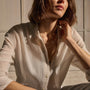 Crinkled Cotton Shirt in Off White | James Perse Los Angeles