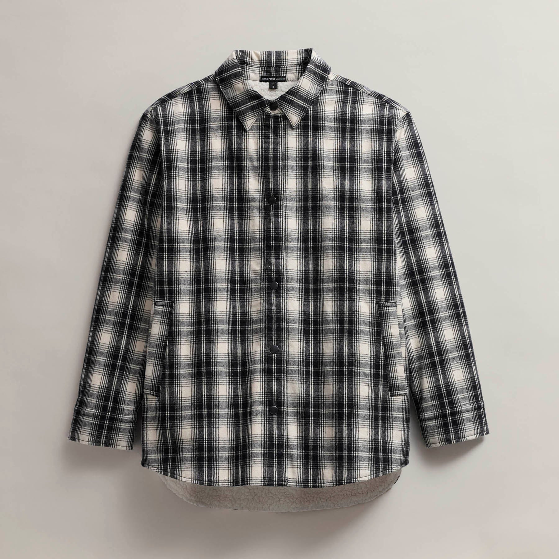 Women's Grateful Dead Sherpa Plaid Jacket in Black/White | James Perse Los Angeles