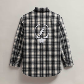 Women's Grateful Dead Sherpa Plaid Jacket in Black/White | James Perse Los Angeles
