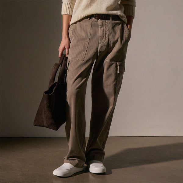 Herringbone Utility Pant in Coyote Pigment | James Perse Los Angeles