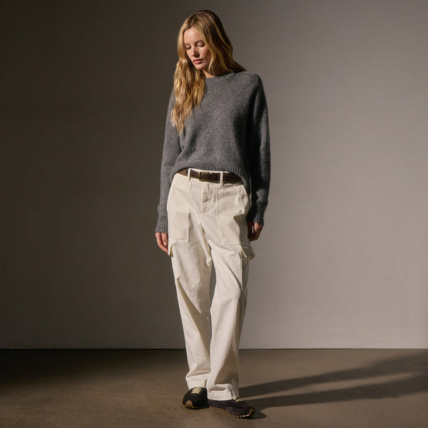 Herringbone Utility Pant in Ivory Pigment | James Perse Los Angeles