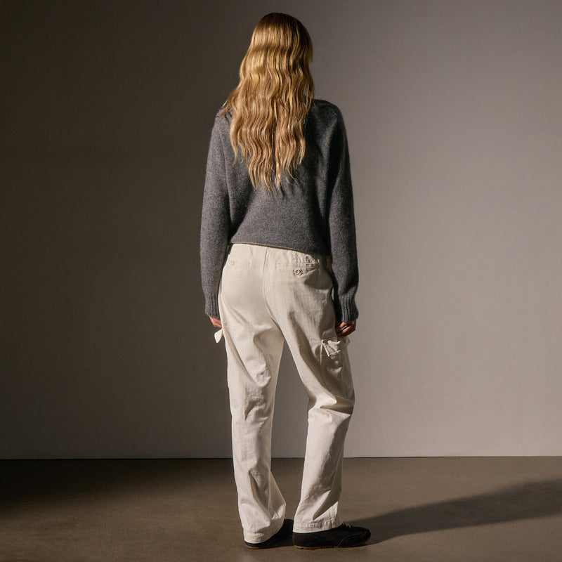 Herringbone Utility Pant in Ivory Pigment | James Perse Los Angeles
