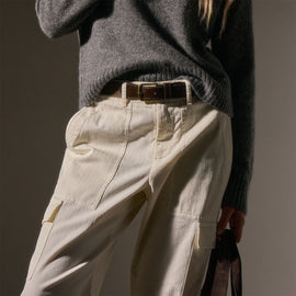 Herringbone Utility Pant in Ivory Pigment | James Perse Los Angeles