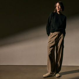 Women's Suede Shearling Loafer in Sand/Ivory | James Perse Los Angeles