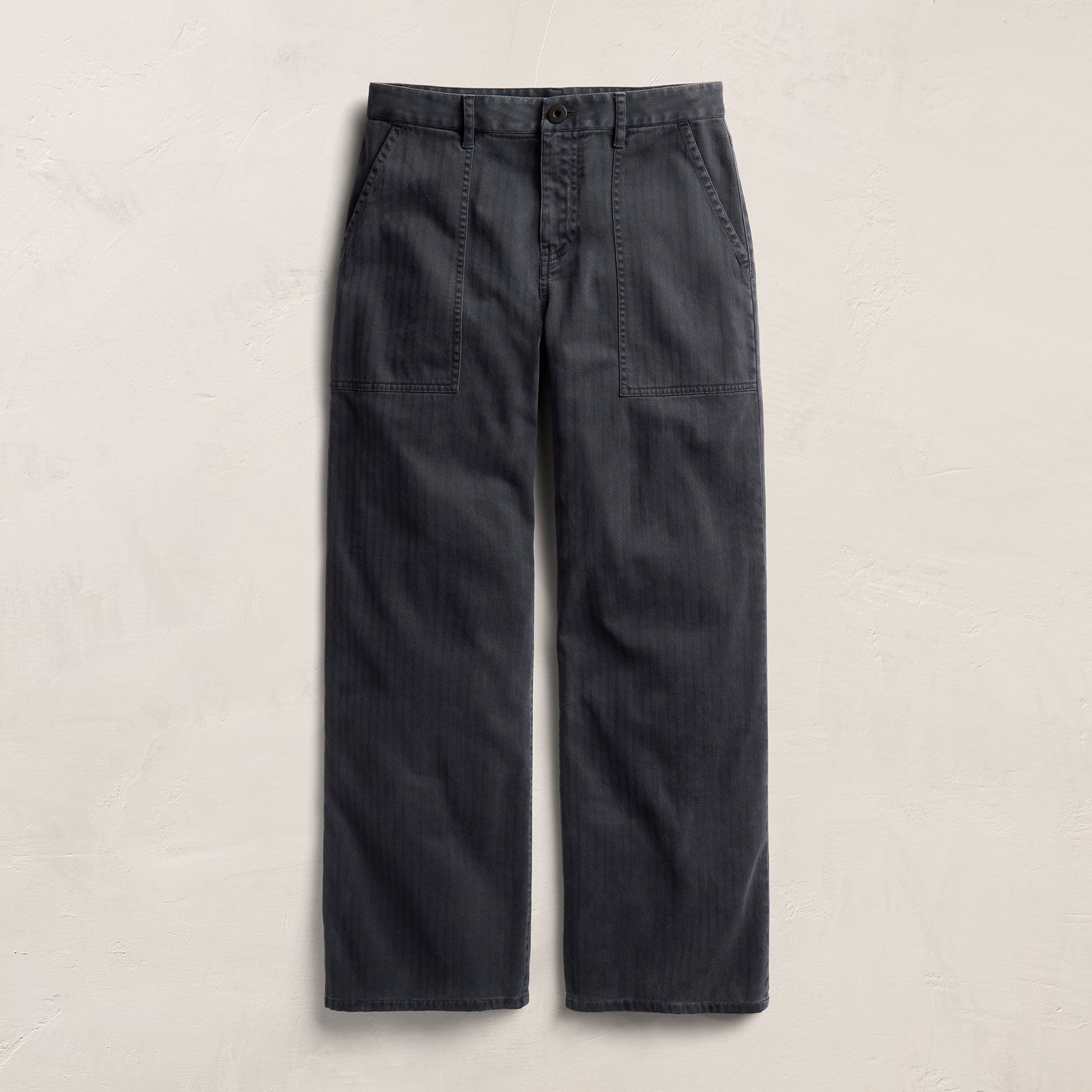 Herringbone Wide Leg Utility Pant - Blue Noir Pigment