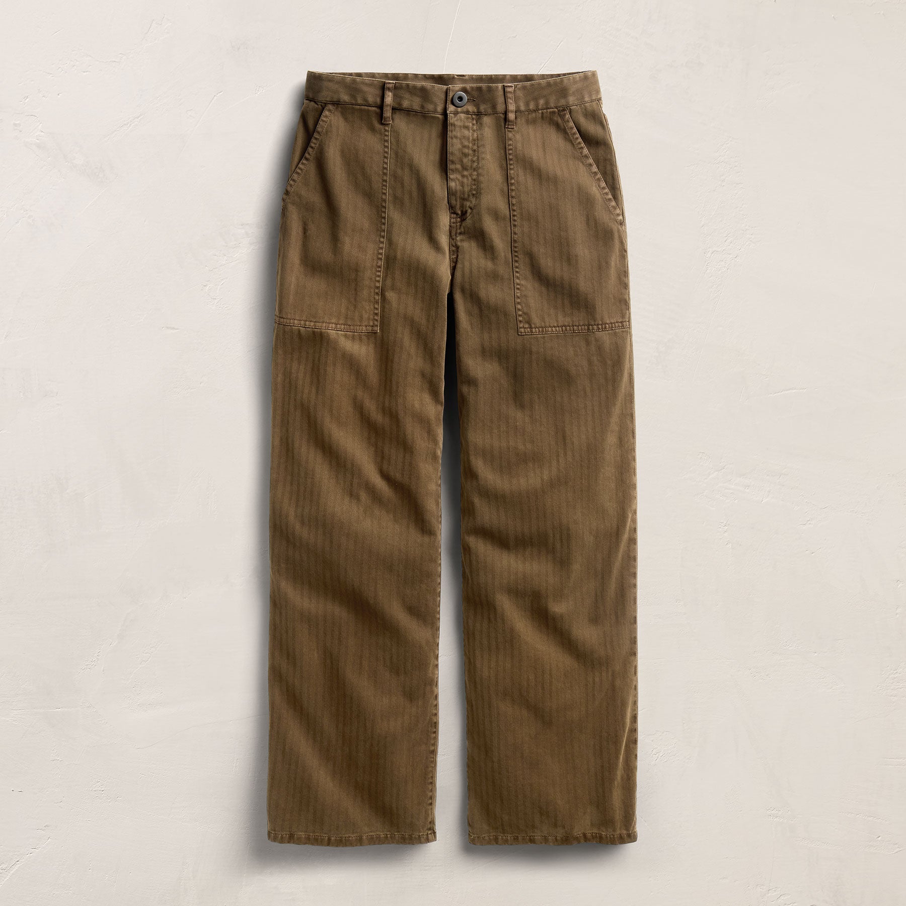 Herringbone Wide Leg Utility Pant - Earth Pigment