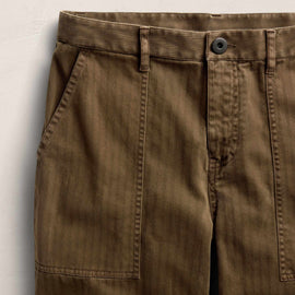 Herringbone Wide Leg Utility Pant - Earth Pigment