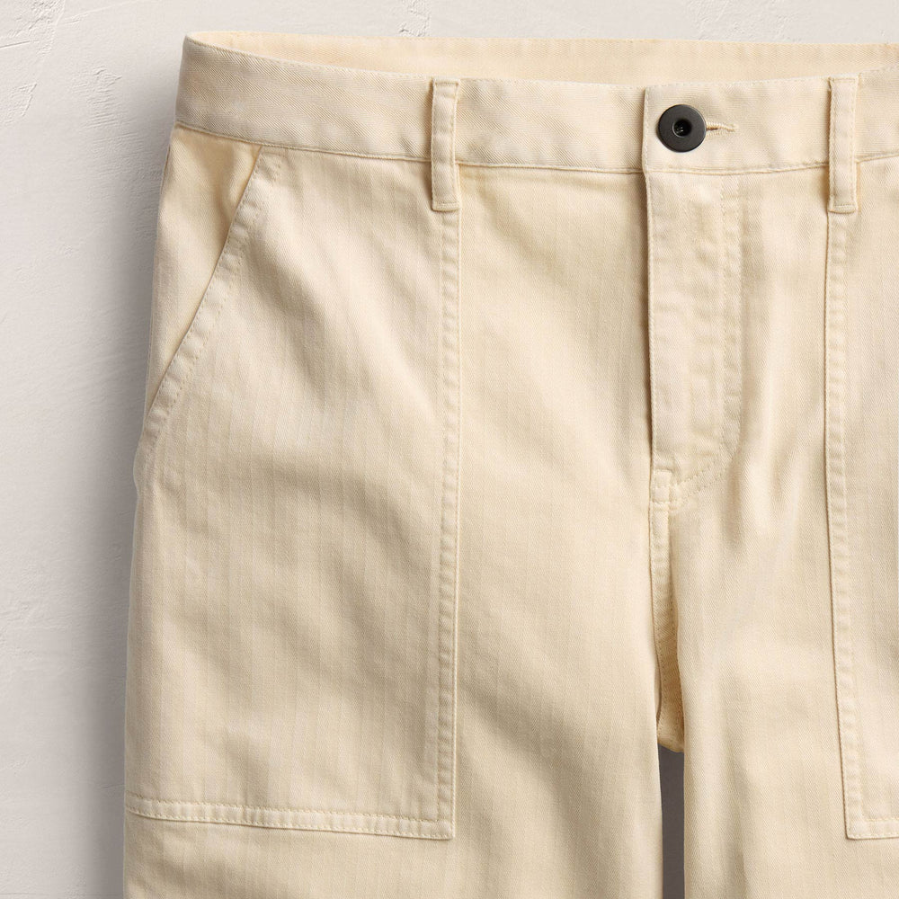 Herringbone Wide Leg Utility Pant - Sandshell Pigment