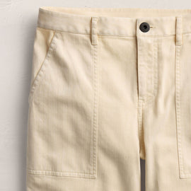 Herringbone Wide Leg Utility Pant - Sandshell Pigment