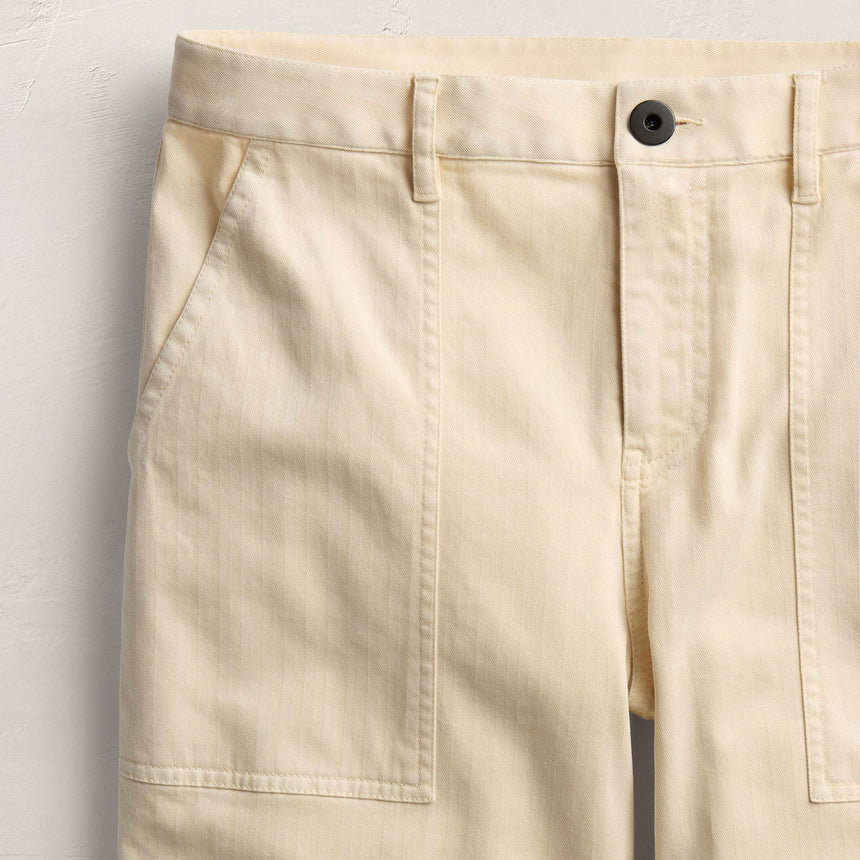 Herringbone Wide Leg Utility Pant - Sandshell Pigment