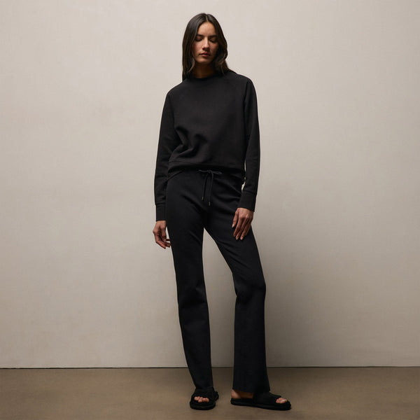 Italian Knit Wide Leg Sweatpant in Black | James Perse Los Angeles