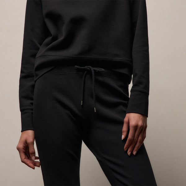 Italian Knit Wide Leg Sweatpant in Black | James Perse Los Angeles