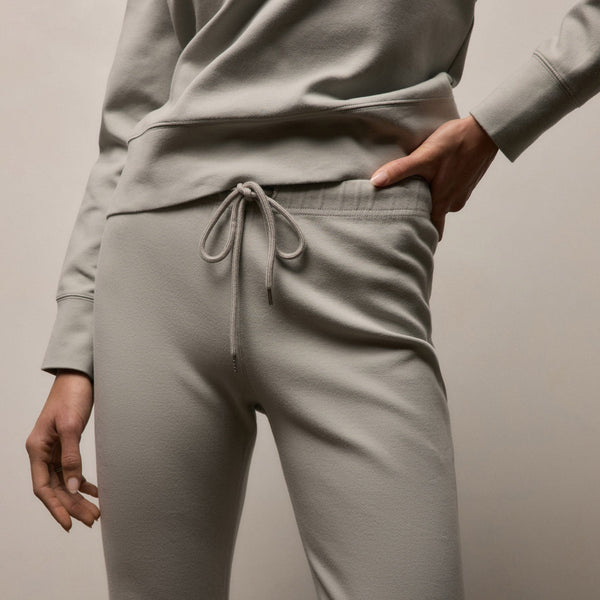 Italian Knit Wide Leg Sweatpant in Fog | James Perse Los Angeles
