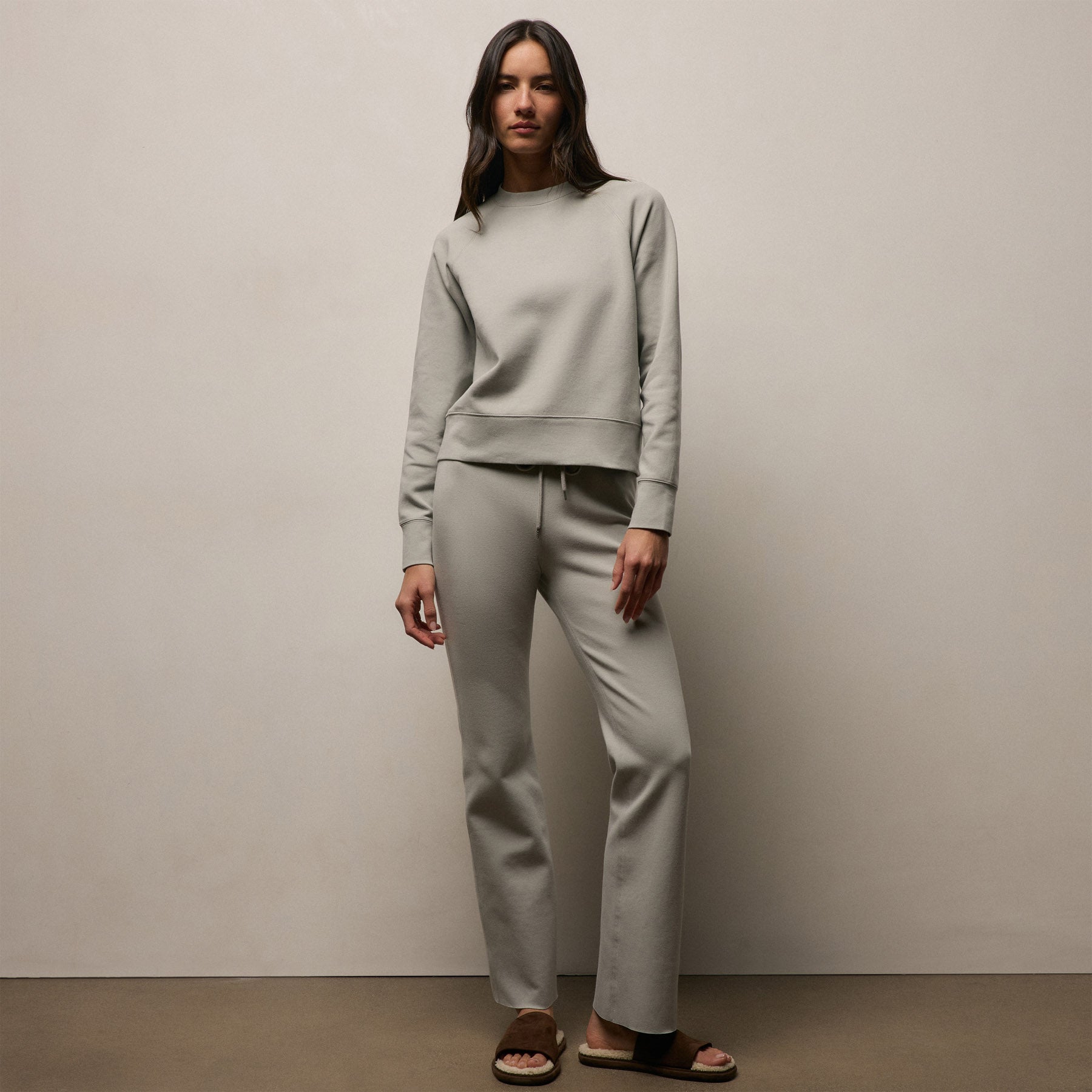 Cozy Wide Leg Sweat Pant - Porcupine | James Perse Los Angeles