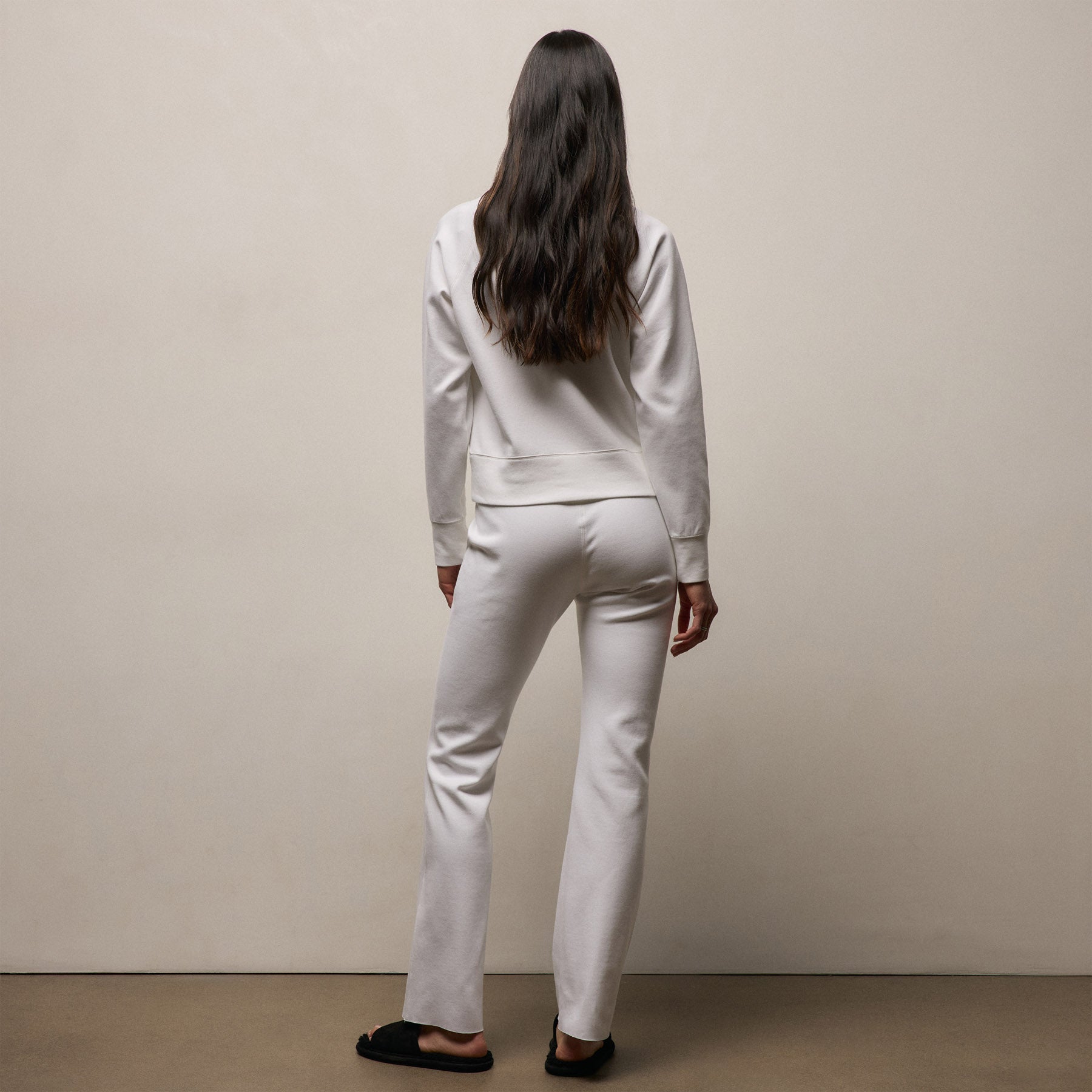 Italian Knit Wide Leg Sweatpant in White | James Perse Los Angeles