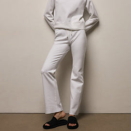 Italian Knit Wide Leg Sweatpant in White | James Perse Los Angeles