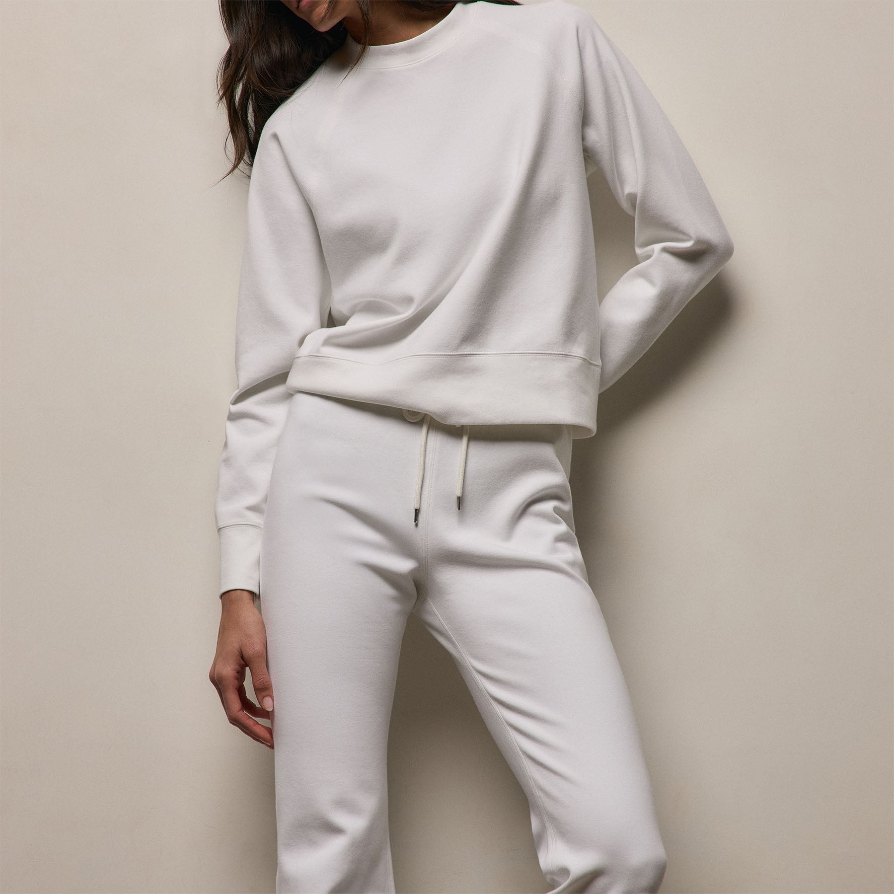 Italian Knit Wide Leg Sweatpant in White | James Perse Los Angeles