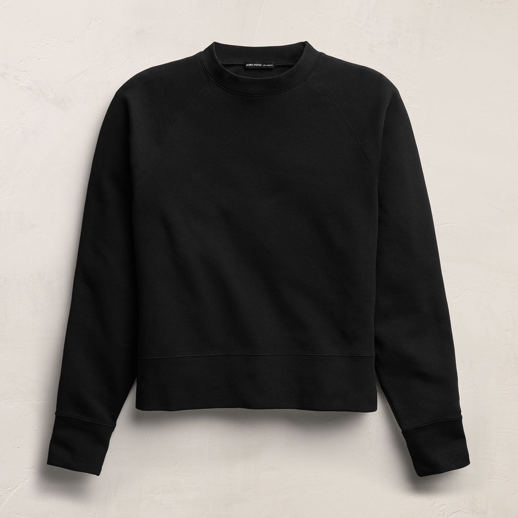 Italian Knit Raglan Mockneck in Black | James Perse Los Angeles