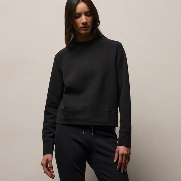 Italian Knit Raglan Mockneck in Black | James Perse Los Angeles