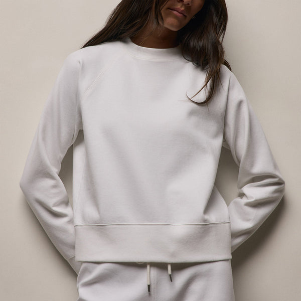 Italian Knit Raglan Mockneck in White | James Perse Los Angeles