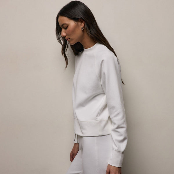 Italian Knit Raglan Mockneck in White | James Perse Los Angeles