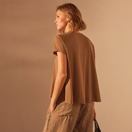 High Gauge Fresca Baby Doll Tee in Cashew | James Perse Los Angeles