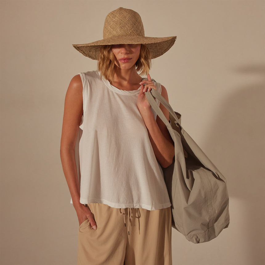 Fine Gauge A Line Tank in White | James Perse Los Angeles