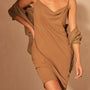 High Gauge Drop Front Dress in Cashew | James Perse Los Angeles