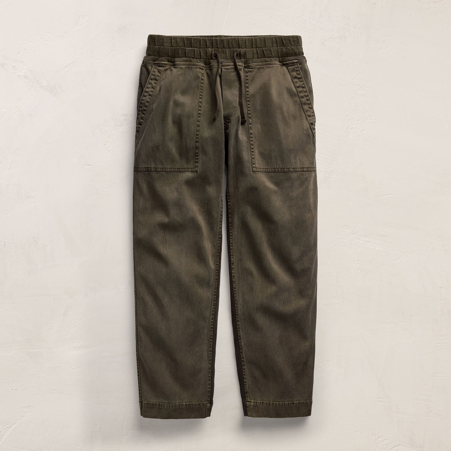 Mixed Media Straight Pant In Army Green Pigment | James Perse Los Angeles