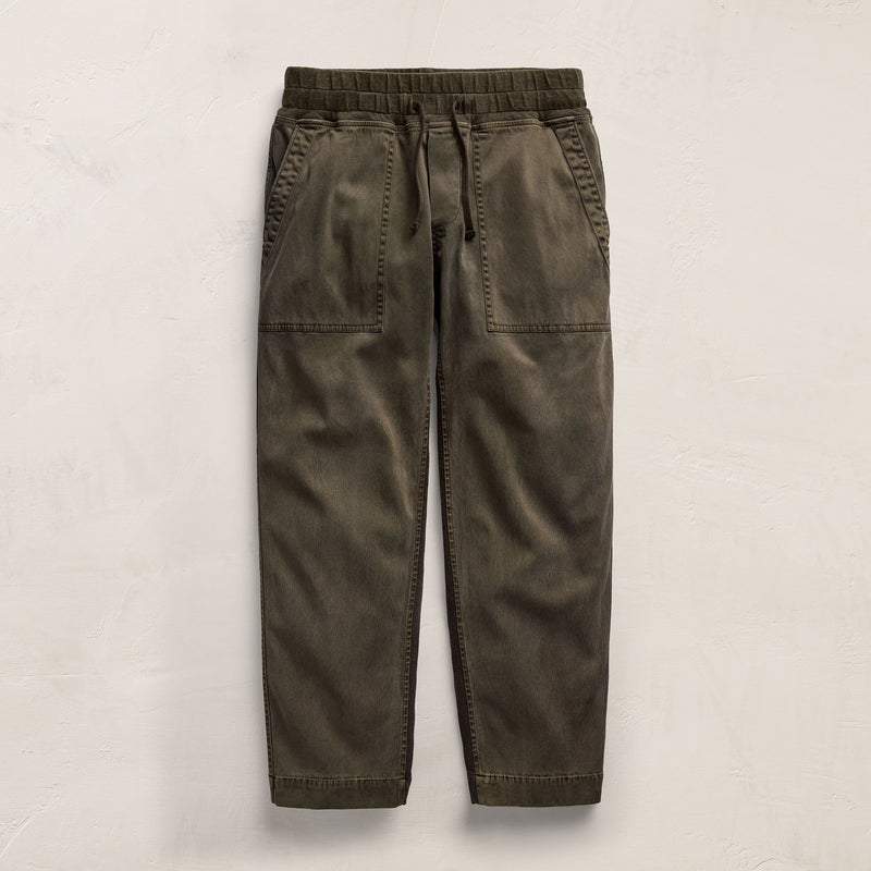 Mixed Media Straight Pant In Army Green Pigment | James Perse Los Angeles