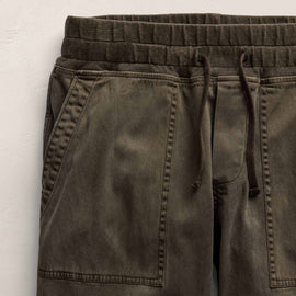 Mixed Media Straight Pant In Army Green Pigment | James Perse Los Angeles
