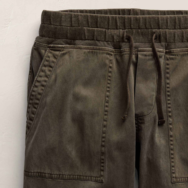Mixed Media Straight Pant In Army Green Pigment | James Perse Los Angeles