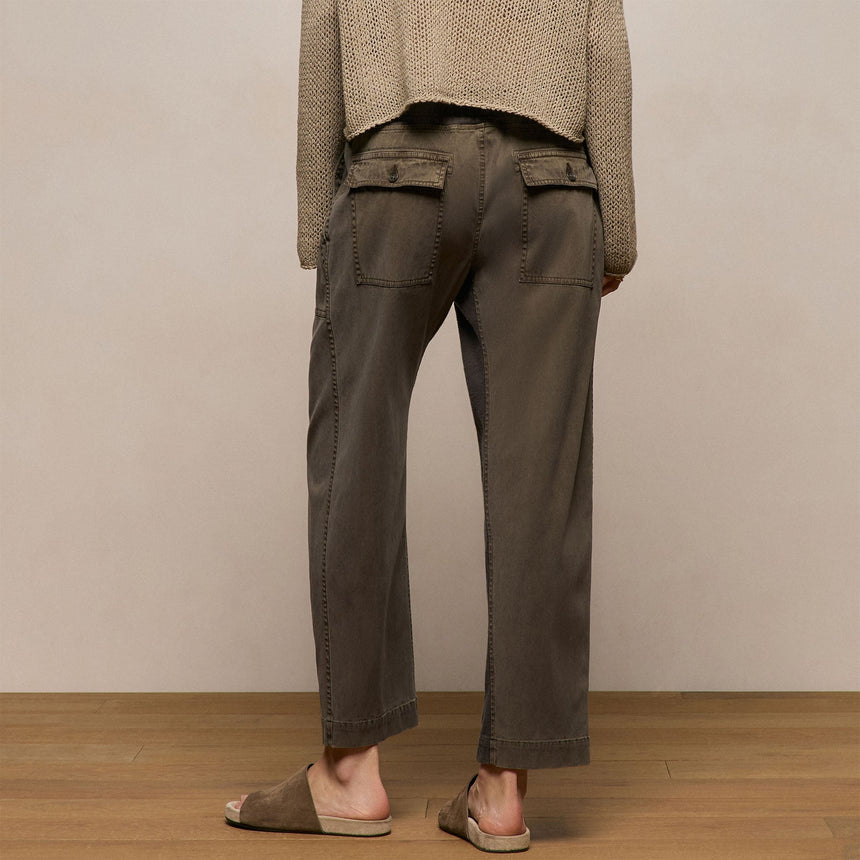 Mixed Media Straight Pant in Army Green Pigment | James Perse Los Angeles